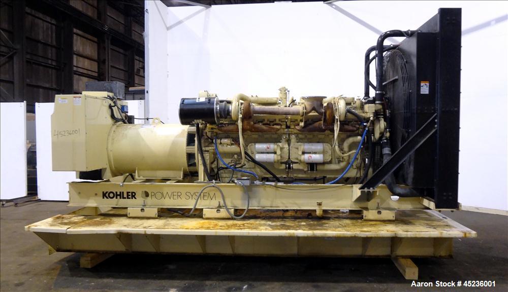 Used Kohler 825 kW standby diesel generator set, model 900ROZD, SN-384623. Detroit Diesel 24V-71TA engine rated 1550 HP at 1800 RPM, 3/60/277-480V with PMG (permanent magnet generator) 1600 Amp mainl...