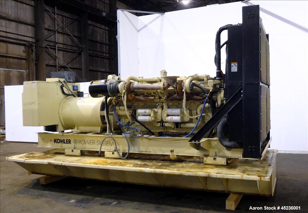 Used Kohler 825 kW standby diesel generator set, model 900ROZD, SN-384623. Detroit Diesel 24V-71TA engine rated 1550 HP at 1800 RPM, 3/60/277-480V with PMG (permanent magnet generator) 1600 Amp mainl...