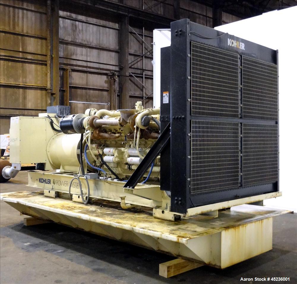 Used Kohler 825 kW standby diesel generator set, model 900ROZD, SN-384623. Detroit Diesel 24V-71TA engine rated 1550 HP at 1800 RPM, 3/60/277-480V with PMG (permanent magnet generator) 1600 Amp mainl...