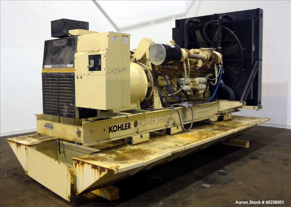 Used Kohler 825 kW standby diesel generator set, model 900ROZD, SN-384623. Detroit Diesel 24V-71TA engine rated 1550 HP at 1800 RPM, 3/60/277-480V with PMG (permanent magnet generator) 1600 Amp mainl...