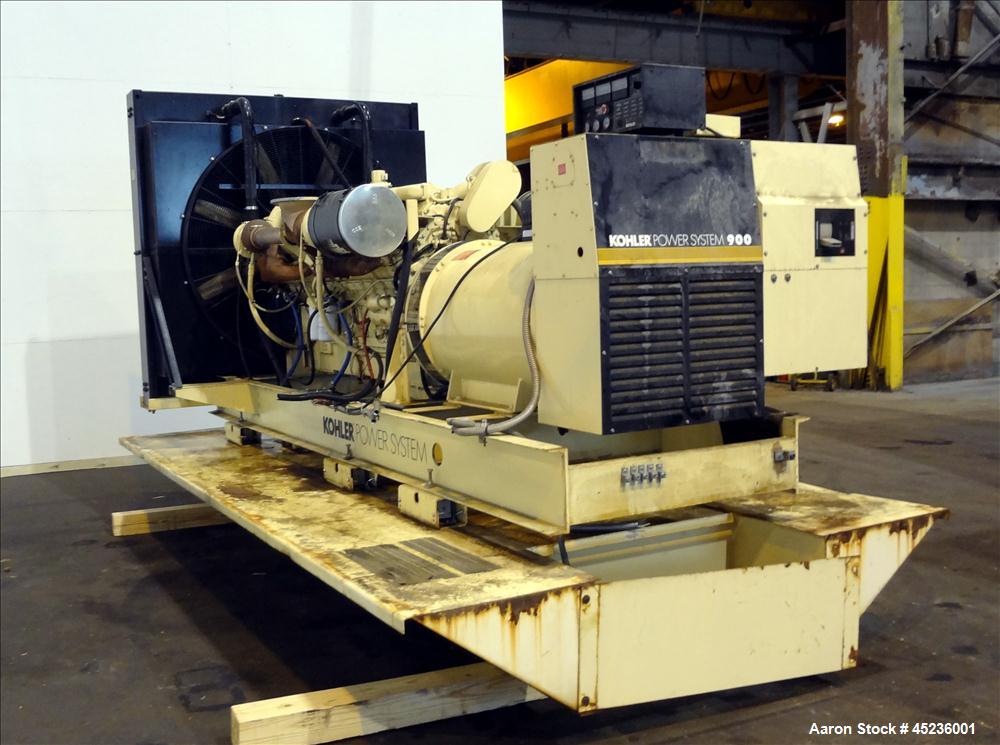 Used Kohler 825 kW standby diesel generator set, model 900ROZD, SN-384623. Detroit Diesel 24V-71TA engine rated 1550 HP at 1800 RPM, 3/60/277-480V with PMG (permanent magnet generator) 1600 Amp mainl...