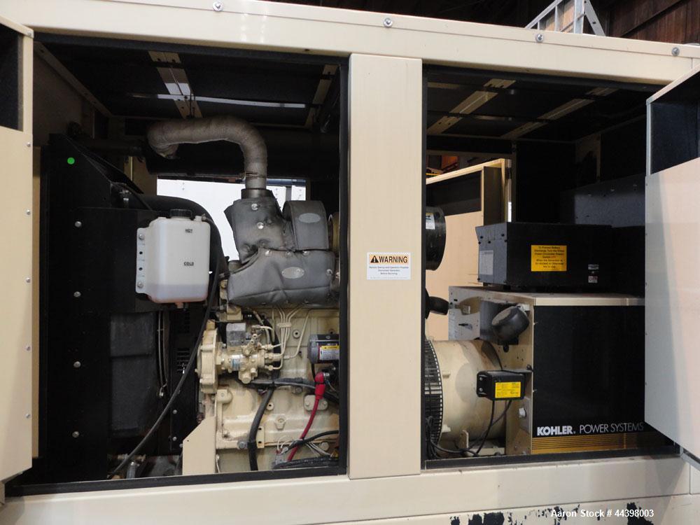 Used John Deere / Kohler 55 kW standby (50 kW prime) diesel generator set, portable / trailer mounted, model 50REOZJB, SN-2146208.  John Deere model 4045TF270 engine rated 110 HP at 1800 RPM, SN-PE40...