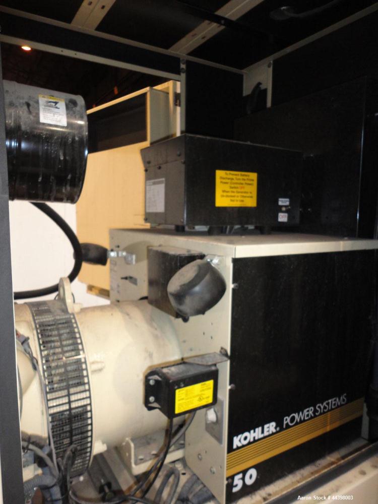 Used John Deere / Kohler 55 kW standby (50 kW prime) diesel generator set, portable / trailer mounted, model 50REOZJB, SN-2146208.  John Deere model 4045TF270 engine rated 110 HP at 1800 RPM, SN-PE40...