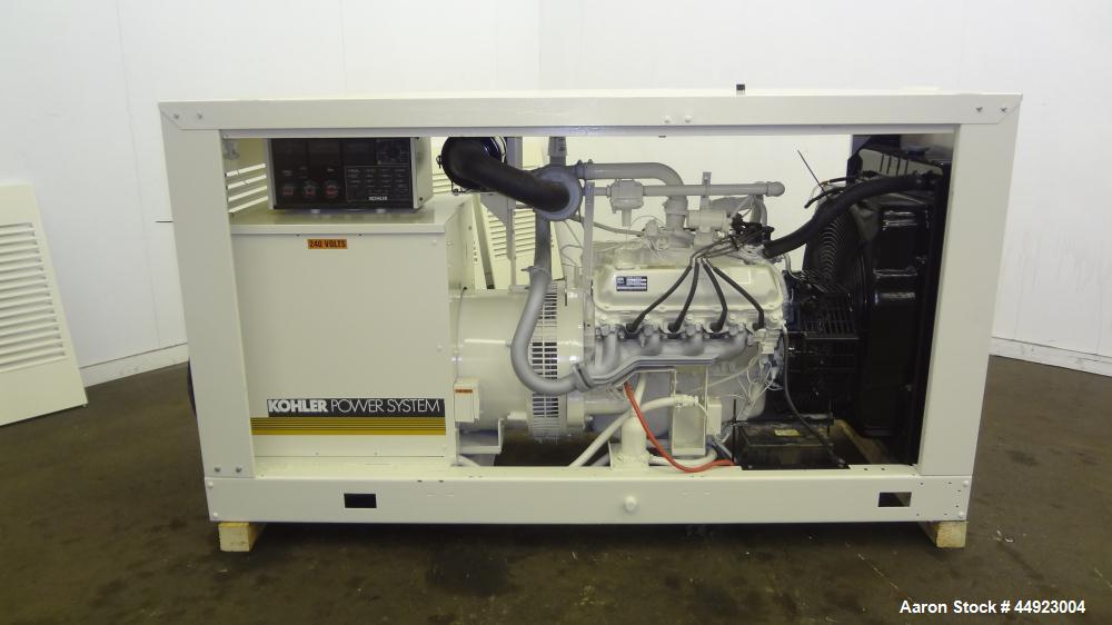Used Kohler 70kW Standby Natural Gas Generator Set.  Ford model LSC-8751-6005-A engine, serial #22175 F-07-RA. 3/60/240V reconnectable to other voltages.  Weather enclosure.  1393 Hours.  Passed load...