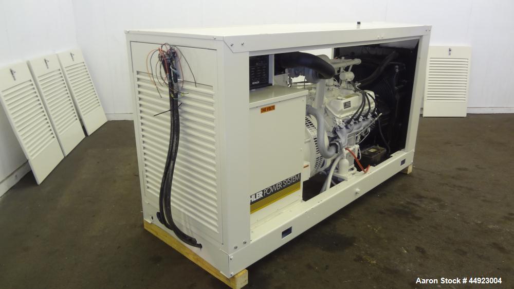 Used Kohler 70kW Standby Natural Gas Generator Set.  Ford model LSC-8751-6005-A engine, serial #22175 F-07-RA. 3/60/240V reconnectable to other voltages.  Weather enclosure.  1393 Hours.  Passed load...