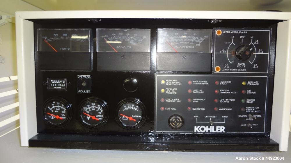 Used Kohler 70kW Standby Natural Gas Generator Set.  Ford model LSC-8751-6005-A engine, serial #22175 F-07-RA. 3/60/240V reconnectable to other voltages.  Weather enclosure.  1393 Hours.  Passed load...