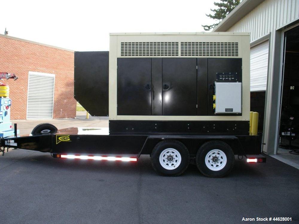Used Kohler 250 kW Trailer Mounted Generator.  3 Phase, 277/480, 383 amps, John Deere 9 liter turbocharged diesel, (10) 4/0 x 50' copper leads with cam lock ends, (1) ground cable with clamp style en...