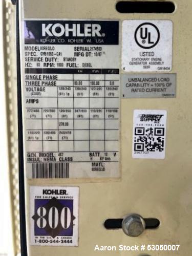 Kohler 80KW Generator