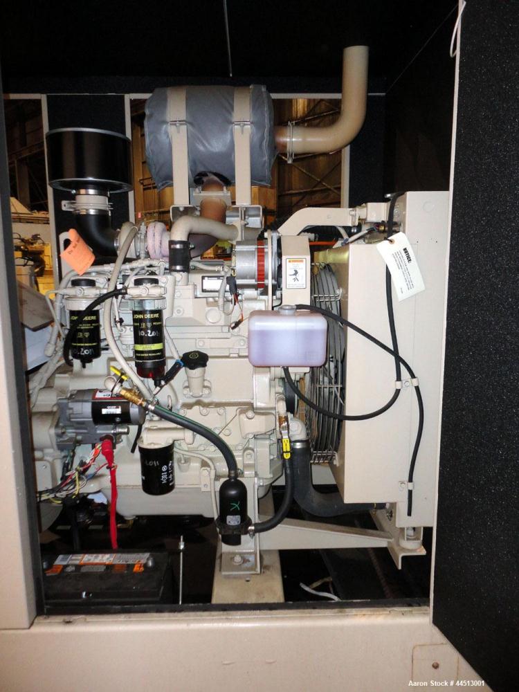 Used MTU 100 kW Standby Diesel Generator Set, Model 100-JS6DT3, SN-308219-1-1-0409.  John Deere Model 4045-HF285-HF285 engine rated 158 HP @ 1800 rpm, EPA tier 3 certified. 3/60/277/480V.  225 Amp ma...