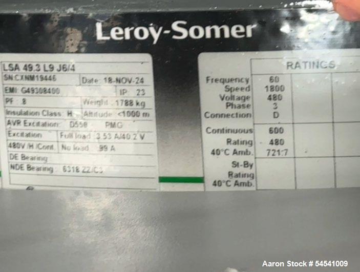 Unused MTU Rolls-Royce DS900 900 kW Emergency Standby Diesel Generator with 1,515 Gallon Fuel Tank
