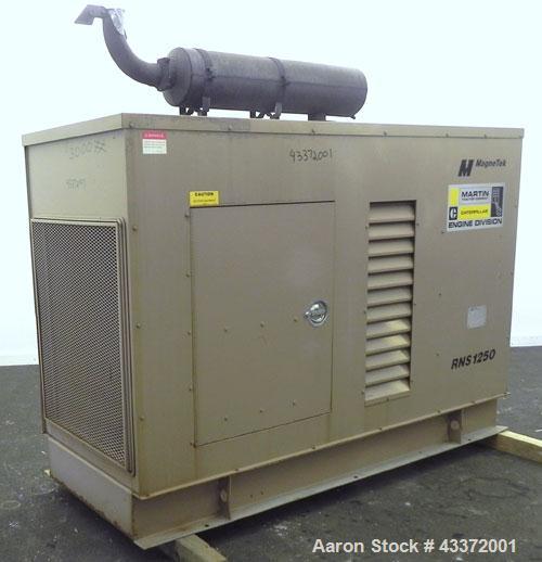Used Magnetek 100 kW standby natural gas generator set, model RNS 1250 SN-PM078611. Ford model LSG-8751-6007-ZA engine SN-04053 L-28-RA. 3/60/208/240/480V or 1/60/120/240V. Main-line circuit breaker....