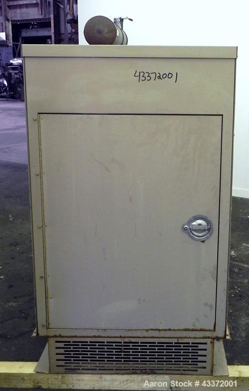 Used Magnetek 100 kW standby natural gas generator set, model RNS 1250 SN-PM078611. Ford model LSG-8751-6007-ZA engine SN-04053 L-28-RA. 3/60/208/240/480V or 1/60/120/240V. Main-line circuit breaker....