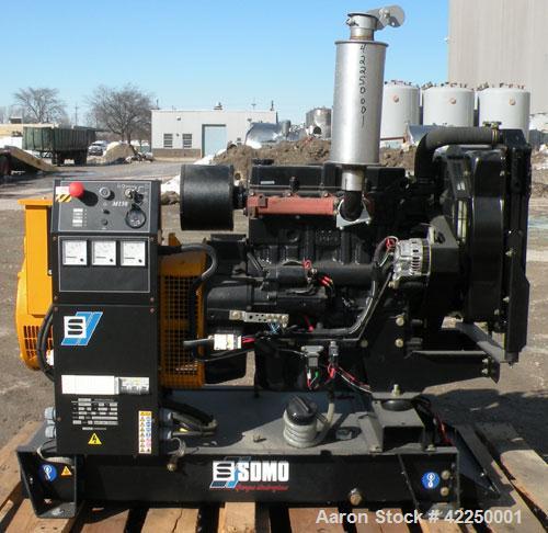 Used Mitsubishi/SDMO 30 kW Diesel Genset, 1/60/120/240V. SDMO M 150, type TM30M, SN-AVP86621-02G/1629470-07. 125 Amp. 1 hr. Yr 1999. Load bank tested at full load for 1 hour 4/9/2010.