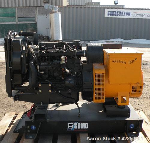 Used Mitsubishi/SDMO 30 kW Diesel Genset, 1/60/120/240V. SDMO M 150, type TM30M, SN-AVP86621-02G/1629470-07. 125 Amp. 1 hr. Yr 1999. Load bank tested at full load for 1 hour 4/9/2010.