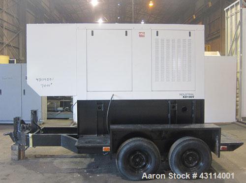 Used MQ Power / Multiquip 100kW standby (90kW prime) diesel generator set. MQ model KD100V, Volvo model TAD 520 GE SN-5300732010. Generator model 362PSL1606, SN-LM-3746, 3/60/277-480V, voltage select...