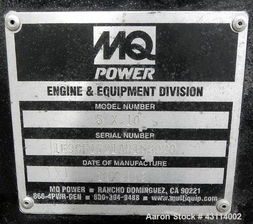 Used MQ Power 115kW standby (104kW prime) diesel generator set. MQ model KD115. Volvo engine model TD 720 GE, SN-5300669869. Generator model 363PSI1607, SN- LM-379211-1202, 3/60/120/208/277-480V, vol...