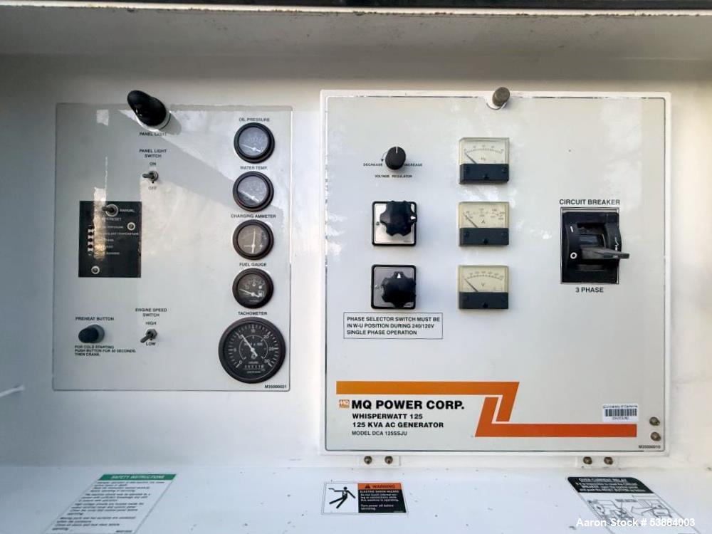 Used Multiquip Diesel  DCA-125SSJU Trailerized Generator – 72 kW, 3-Phase, 240/480V