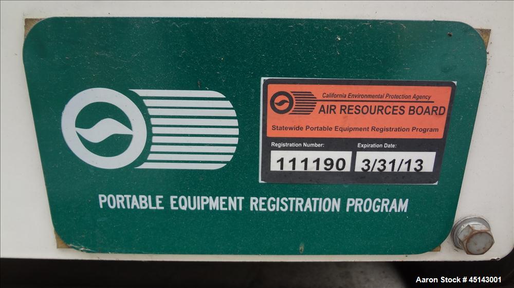 Used MQ / Multiquip 158kW standby, 144kW (180kVA) prime, portable / trailered diesel generator set, model DCA-180SSK, SN-3700232. Komatsu SA6D108E-2 engine rated 217 hp at 1800 RPM, SN-32937. 3/60/27...