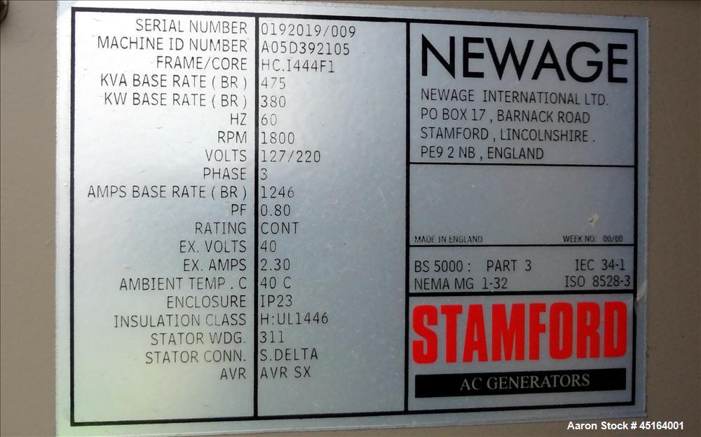 Used Cummins/Triton 380 kW Diesel Generator Set, Cummins Model NTA-855-G3.