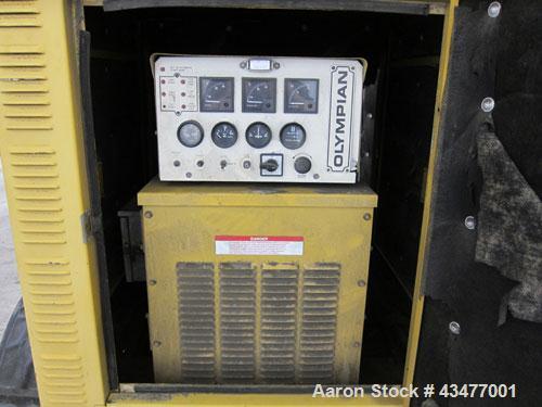 Used Olympian / Generac 20 kW trailered portable diesel generator set, model 94A-04230. 3/60/ 120/240V. 1370 hours. Year 1994.