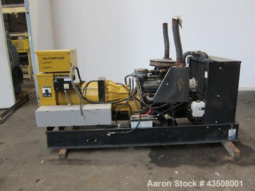 Used Cat / Olympian 100 kW propane fueled generator set, model 96A0749S, SN-2026003. GM 7.4L engine. 3/60/120/208V. (2) 150 Amp main-line circuit breakers. Battery charger. Coolant heater. 42.7 hours...