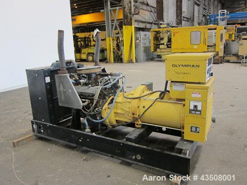 Used Cat / Olympian 100 kW propane fueled generator set, model 96A0749S, SN-2026003. GM 7.4L engine. 3/60/120/208V. (2) 150 Amp main-line circuit breakers. Battery charger. Coolant heater. 42.7 hours...