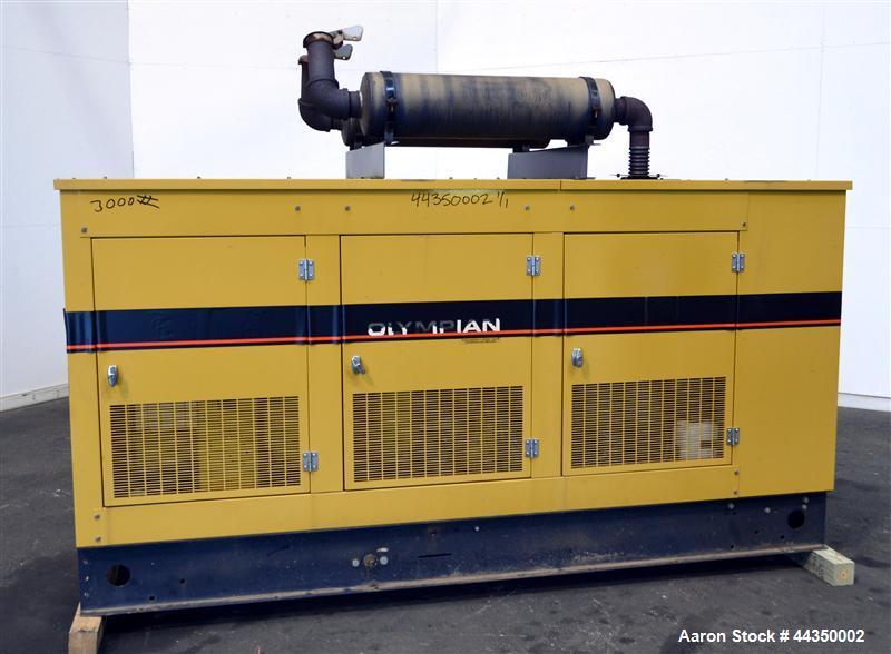 Used CAT / Olympian 100 kW Natural Gas Generator Set, Model 97A02875-S, Serial #2035166. Generac 7.4 liter engine. 3/60/120/208V. 400 Amp main-line circuit breaker. Weather enclosure, 186 hours, year...