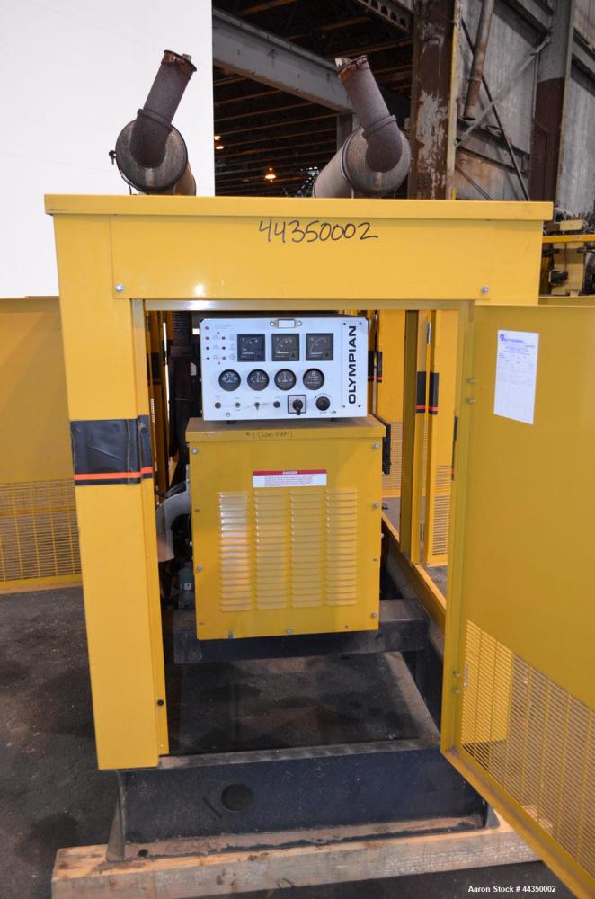 Used CAT / Olympian 100 kW Natural Gas Generator Set, Model 97A02875-S, Serial #2035166. Generac 7.4 liter engine. 3/60/120/208V. 400 Amp main-line circuit breaker. Weather enclosure, 186 hours, year...
