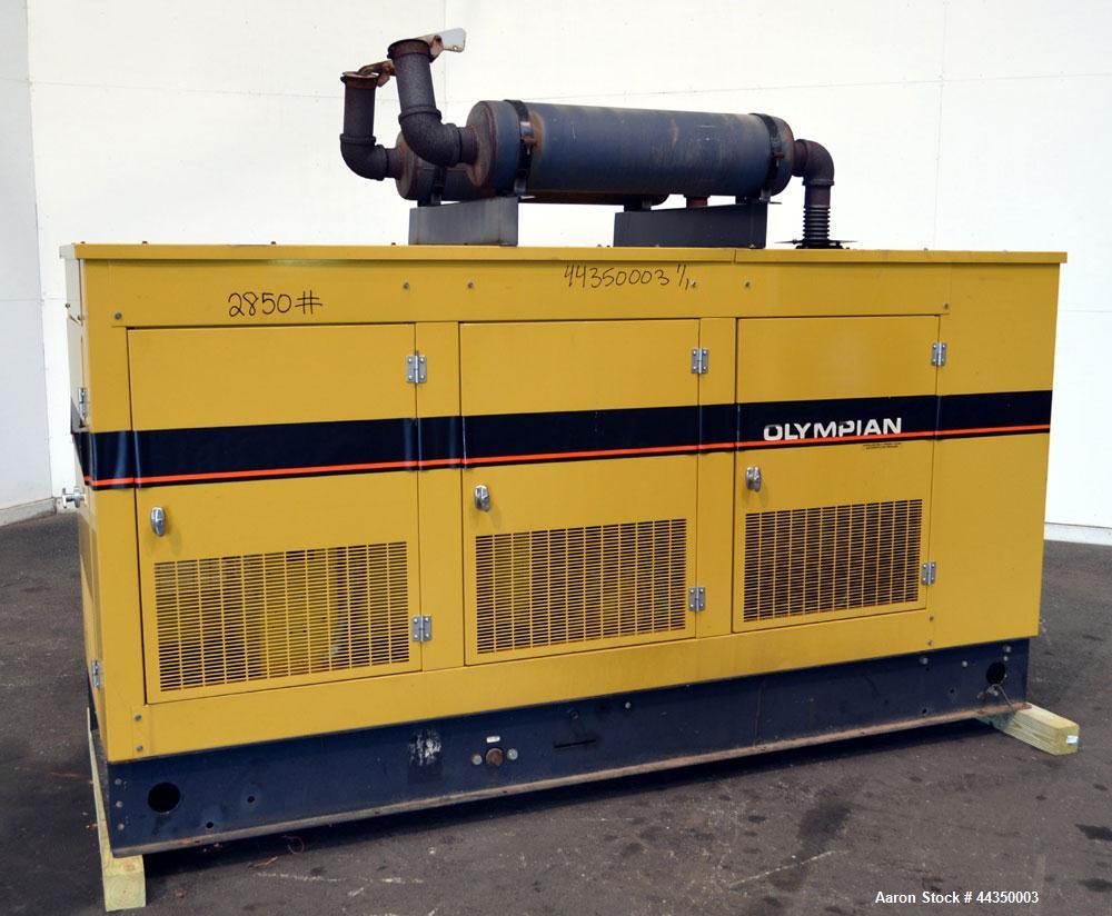 Used CAT / Olympian 100 kW natural gas generator set, model 97A02875-S, SN-2035167. Generac 7.4 L engine. 3/60/120/208V, 12 lead reconnectable to other voltages. 400 Amp main-line circuit breaker. We...