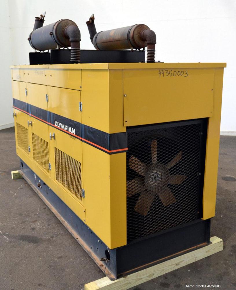 Used CAT / Olympian 100 kW natural gas generator set, model 97A02875-S, SN-2035167. Generac 7.4 L engine. 3/60/120/208V, 12 lead reconnectable to other voltages. 400 Amp main-line circuit breaker. We...