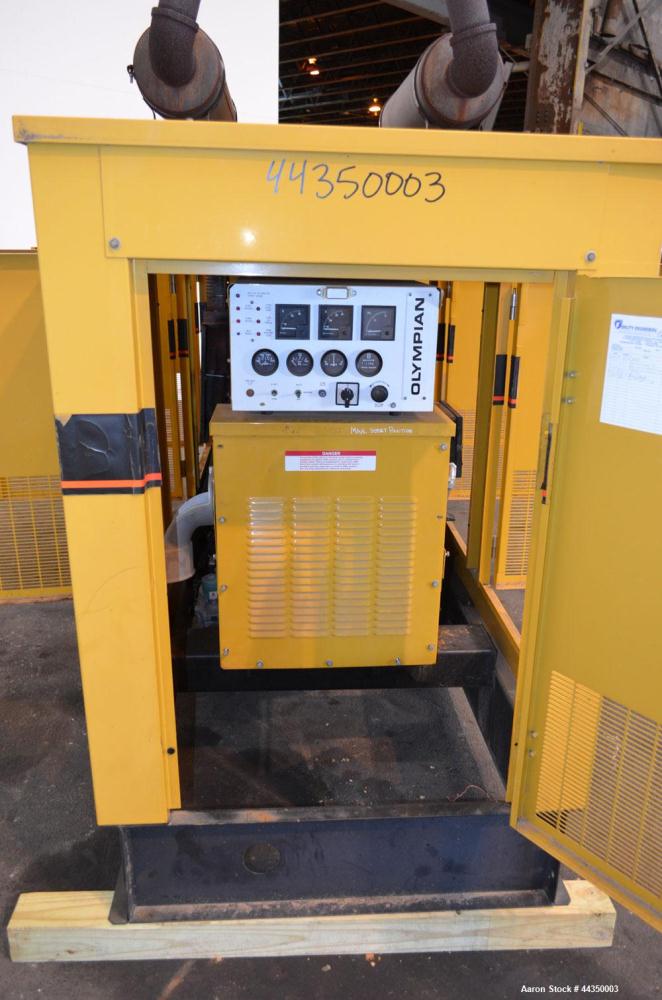 Used CAT / Olympian 100 kW natural gas generator set, model 97A02875-S, SN-2035167. Generac 7.4 L engine. 3/60/120/208V, 12 lead reconnectable to other voltages. 400 Amp main-line circuit breaker. We...
