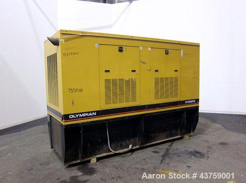 Used- Caterpillar /Olympian 150 kW Diesel Generator Set, model D150P2, SN-D4690A1001, Perkins Engine, 3/60/277-480V, current...