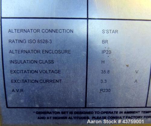 Used- Caterpillar /Olympian 150 kW Diesel Generator Set, model D150P2, SN-D4690A1001, Perkins Engine, 3/60/277-480V, current...