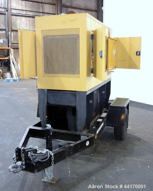 Used Cat / Olympian 40kW Standby (36kW prime) Trailered Diesel Generator Set, Model D40P2, SN-OLY00000PNPF02914. Perkins engine rated 75 HP @ 1800 RPM. 3/60/120/208V. 12 lead reconnectable. 150 Amp m...