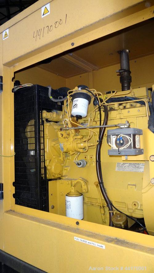 Used Cat / Olympian 40kW Standby (36kW prime) Trailered Diesel Generator Set, Model D40P2, SN-OLY00000PNPF02914. Perkins engine rated 75 HP @ 1800 RPM. 3/60/120/208V. 12 lead reconnectable. 150 Amp m...