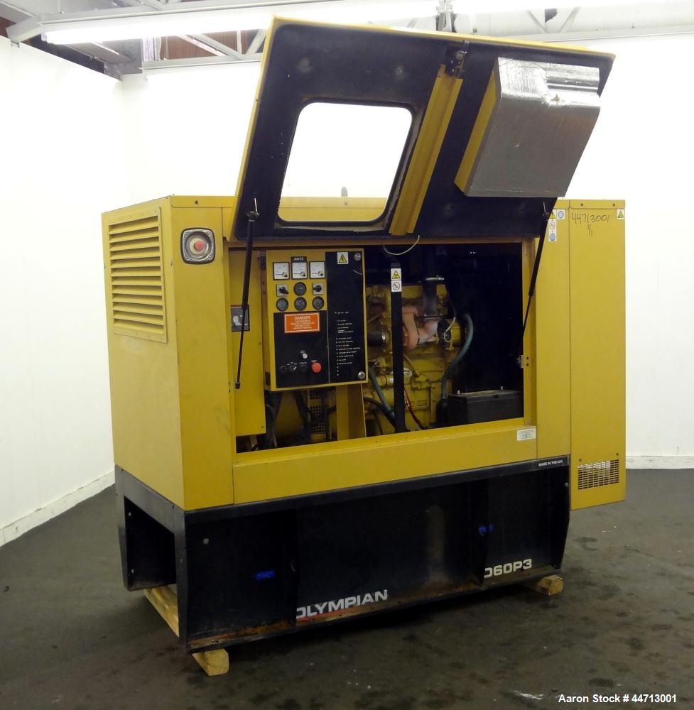 Used Caterpillar/Olympian 60kW standby Diesel Generator Set, Model D60P3