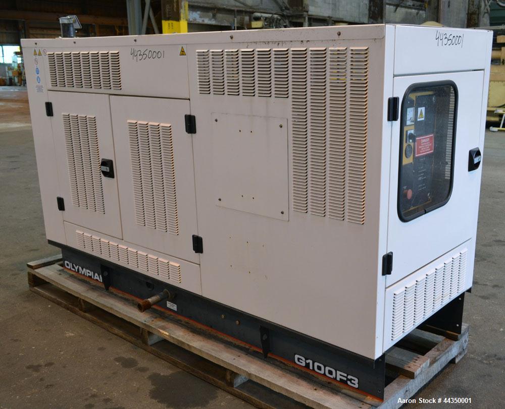 Used Caterpillar / Olympian 100 kW standby (85kW prime) natural gas generator set, model G100F3, SN- OLY00000HNFC00829. Ford model WSG1068 engine rated 162.7 HP @ 1800 RPM. 3/60/120/208V, reconnectab...