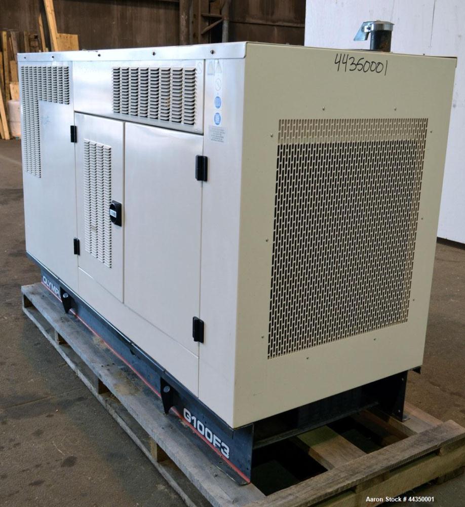 Used Caterpillar / Olympian 100 kW standby (85kW prime) natural gas generator set, model G100F3, SN- OLY00000HNFC00829. Ford model WSG1068 engine rated 162.7 HP @ 1800 RPM. 3/60/120/208V, reconnectab...