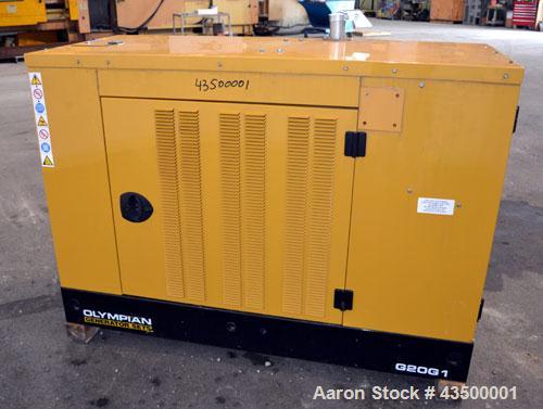 New- CAT / Olympian G20G1 20kW natural gas generator set. GM engine 3.0L rated 50 HP @ 1800 RPM SN-GMW00334. 3/60/277/480V 12 lead re-connectable. Main-line circuit breaker. Weather protective enclos...