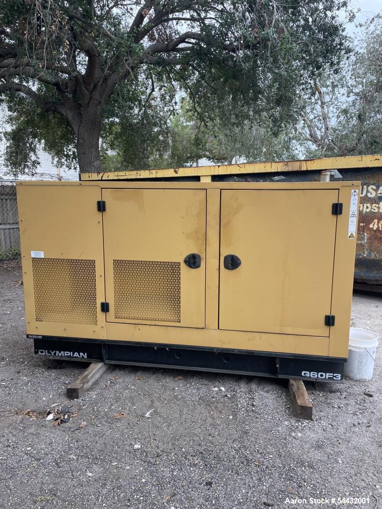 Used Olympian G60F3 Natural Gas Generator – 60 kW Standby Power Generator with Weather Enclosure (Low Hours)