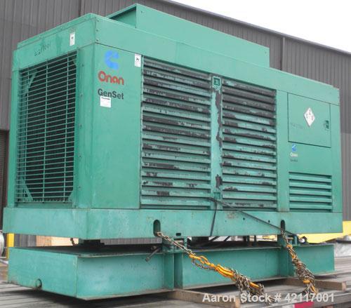 Used Cummins Onan 350 kW standby (315 kW prime) diesel generator set, model 350 DFCC, unit serial #L950594172. Cummins NTA855-G3 engine serial #11791412, rated 535 HP @ 1800 RPM, turbocharged and aft...