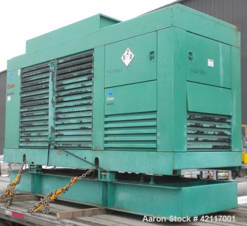 Used Cummins Onan 350 kW standby (315 kW prime) diesel generator set, model 350 DFCC, unit serial #L950594172. Cummins NTA855-G3 engine serial #11791412, rated 535 HP @ 1800 RPM, turbocharged and aft...