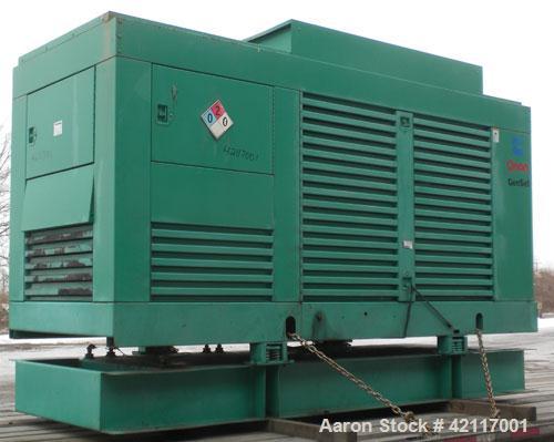 Used Cummins Onan 350 kW standby (315 kW prime) diesel generator set, model 350 DFCC, unit serial #L950594172. Cummins NTA855-G3 engine serial #11791412, rated 535 HP @ 1800 RPM, turbocharged and aft...