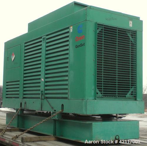 Used Cummins Onan 350 kW standby (315 kW prime) diesel generator set, model 350 DFCC, unit serial #L950594172. Cummins NTA855-G3 engine serial #11791412, rated 535 HP @ 1800 RPM, turbocharged and aft...