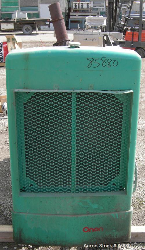 Used Onan 60 KW Natural Gas Generator Set, Model 60 OEN-15/30100D, 3/60/277/480 Volt, 1800 RPM (can be wired 1/120/240 Volt). Mounted on a carbon steel frame. 1716 hours.