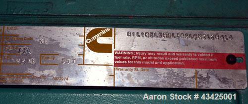 Used Cummins 750 kW standby / 680 kW prime diesel generator set.. Cummins model 750DFHA SN-K970658005. Cummins QST30-G2 engine rated 1200 HP at 1800 RPM SN-37178092. 3/60/277-480V. PowerCommand digit...