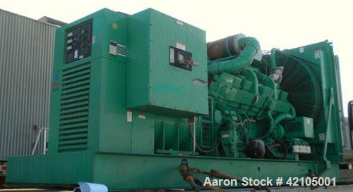 Used Cummins Onan 750 kW Standby Diesel Genset, Model 750DFJA. Cummins model KTA38-G1 engine rated 1135 HP @ 1800 RPM. Engine SN-33124087. 3/60/277/480V, 2500 Amp main-line circuit breaker. Block hea...