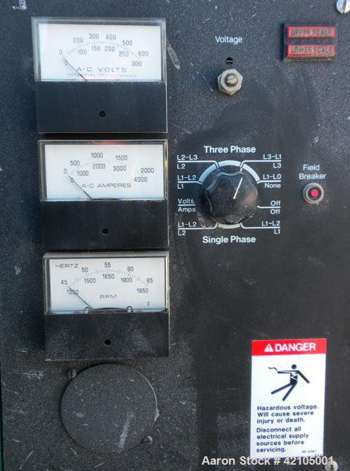 Used Cummins Onan 750 kW Standby Diesel Genset, Model 750DFJA. Cummins model KTA38-G1 engine rated 1135 HP @ 1800 RPM. Engine SN-33124087. 3/60/277/480V, 2500 Amp main-line circuit breaker. Block hea...