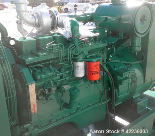 Used Cummins / Onan 80 kW standby diesel generator set, rated 58kW as single phase. Set model number 80DGDAL30481M, SN-A890201023,Cummins enginemodel 3597 SN-44324308 rated 135HP @ 1800RPM. gen 1/60/...