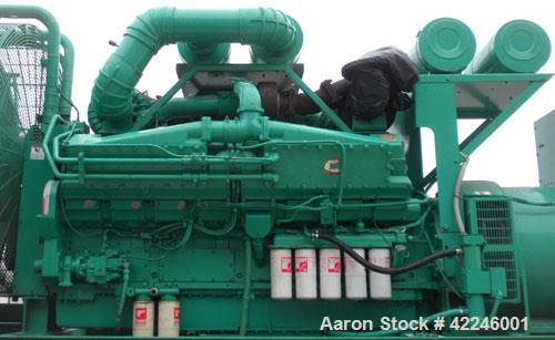Used Cummins/Onan 1500 kW Standby Diesel Generator Set, model1500DFMB, serial #G920477218. Cummins model KTTA50-G2 engine rated 2220 hp @ 1800 rpm. 3/60/277/480V. Block heaters. 2000 amp circuit brea...